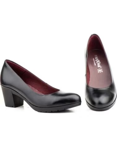MORXIVA ESCARPINS FEMME CUIR NAPPA TALON LARGE MX923 NEGRO