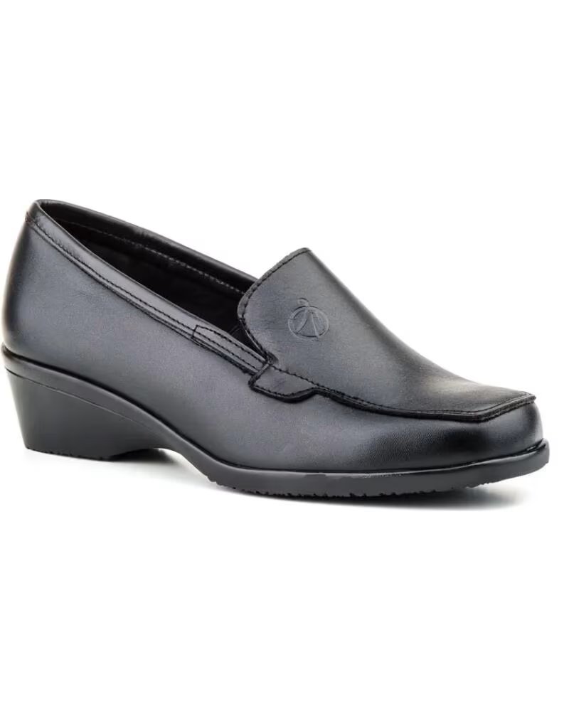 ALTO ESTILO ZAPATO MUJER PIEL CUÑA AM604 NEGRO