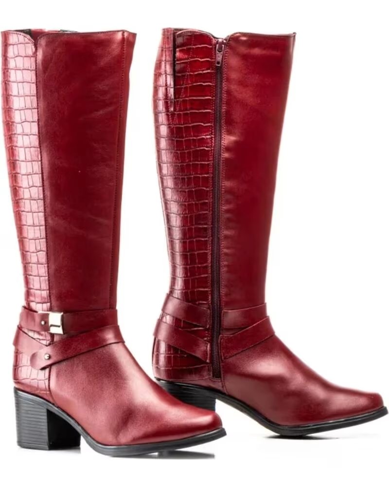 JAM BOTAS DE CAÑA ALTA DE PIEL PARA MUJER MODELO 91175 AZUL