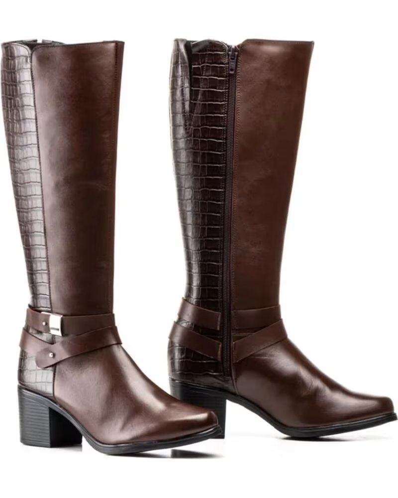 JAM DAMEN STIEFEL LEDER BORDEAUX HOHER SCHAFT MODELL 91175 MARRóN