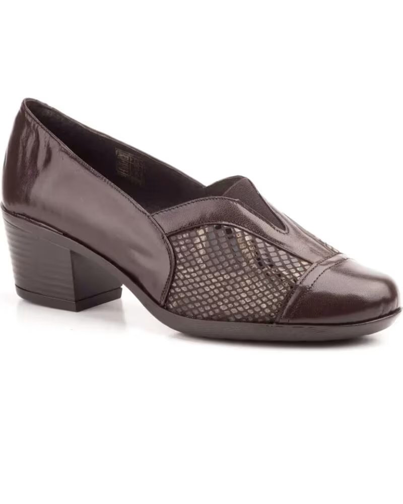 JAM SAPATOS MULHER PELE CASTANHO LYCRA MODELO 5414 MARRóN