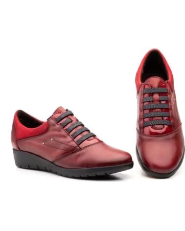 JAM ZAPATOS MUJER PIEL BURDEOS ELÁSTICOS MODELO 5567 AZUL