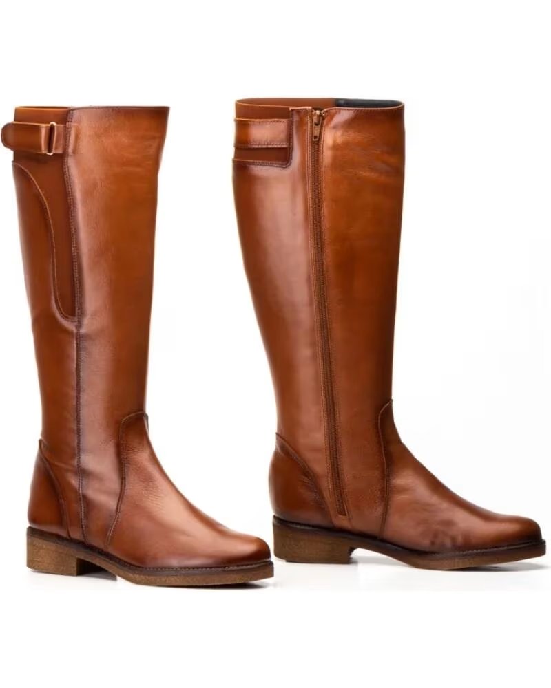 JAM BOTAS DE COURO DE CANO ALTO MODELO 1017 CASTANHO MARRóN