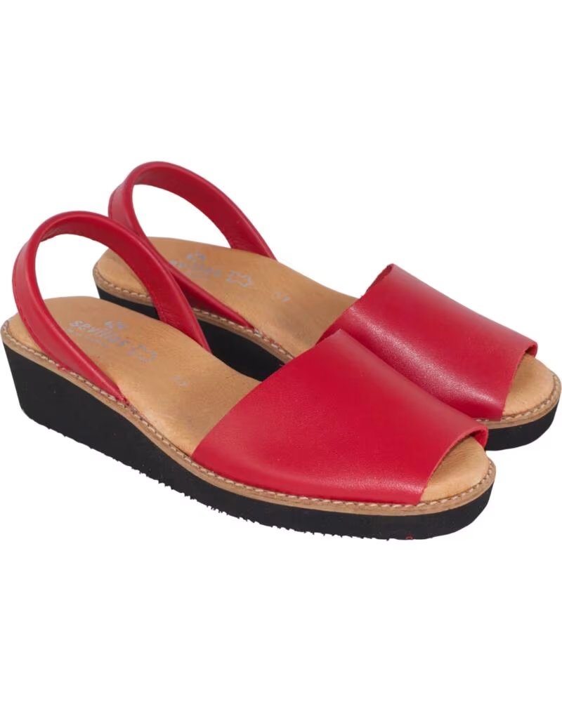 SEVILLAS MENORQUINAS PARA MUJER MODELO 531 ROJO