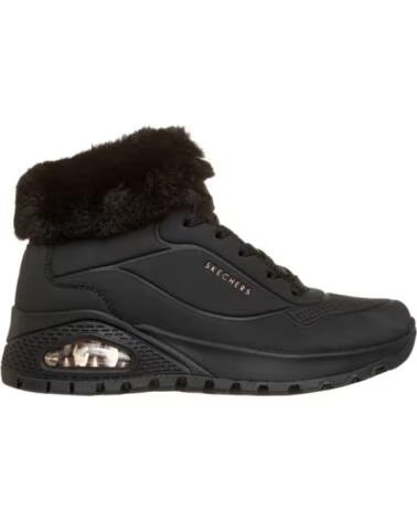 SKECHERS BOTINES PLANOS UNO RUGGED-ARCTIC AVENUE NEGRO