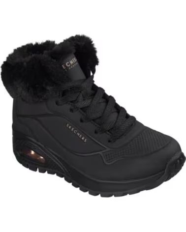SKECHERS BOTINES PLANOS UNO RUGGED-ARCTIC AVENUE NEGRO