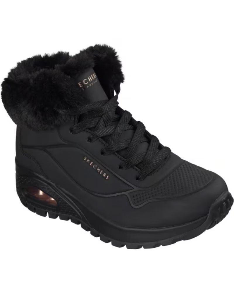 SKECHERS BOTINES PLANOS UNO RUGGED-ARCTIC AVENUE NEGRO