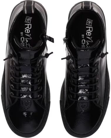 CHIKA10 RE AIRA 02 WOMEN´S PATENT LEATHER TRAINERS BLACK NEGRO-BLACK