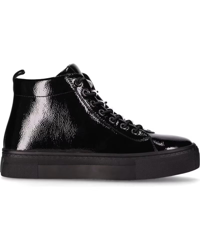 CHIKA10 RE AIRA 02 WOMEN´S PATENT LEATHER TRAINERS BLACK NEGRO-BLACK