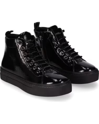 CHIKA10 RE AIRA 02 WOMEN´S PATENT LEATHER TRAINERS BLACK NEGRO-BLACK