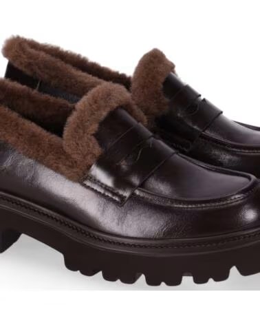MOCASSINS EN FAUX CUIR À TALON BAS POUR FEMME PELOTERA CHIKA10 MARRON-BROWN