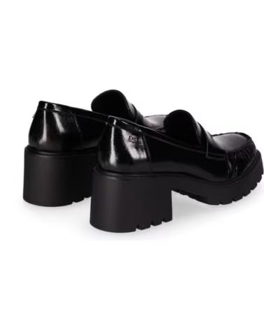 CHIKA10 RUSIAN 01 MOCASSINS DE MULHER SALTO MEDIO PRETO NEGRO-BLACK
