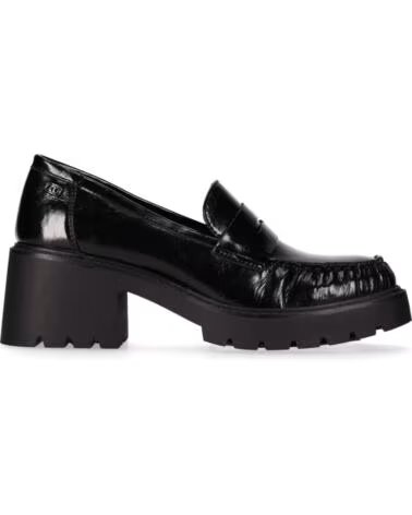 CHIKA10 RUSIAN 01 MOCASSINS DE MULHER SALTO MEDIO PRETO NEGRO-BLACK