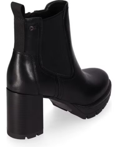 CHIKA10 AVILES 03 BOTINES DE PIEL SINTÉTICA TACÓN BAJO NEGRO-BLACK