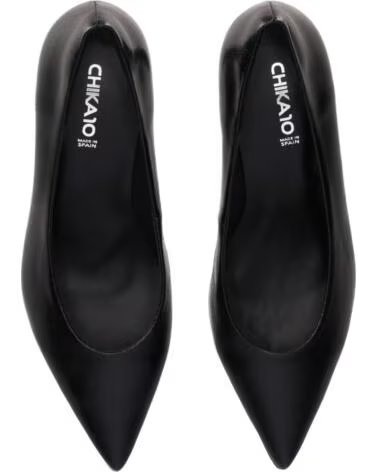 CHIKA10 ST KIWY 01 ZAPATOS DE PIEL DE MUJER TACÓN ALTO NEGRO NEGRO-BLACK