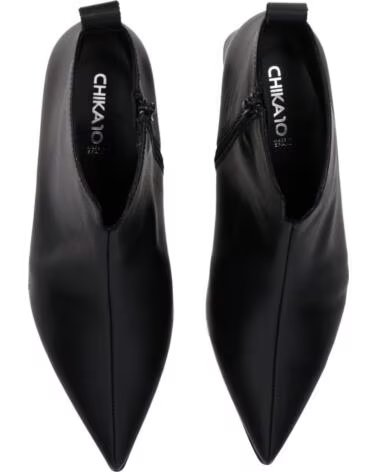 CHIKA10 ST KIWY 06 BOTINES PIEL DE MUJER TACÓN MEDIO NEGRO-BLACK