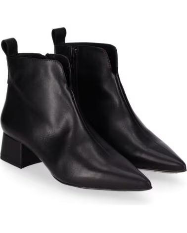 CHIKA10 ST KIWY 06 BOTINES PIEL DE MUJER TACÓN MEDIO NEGRO-BLACK