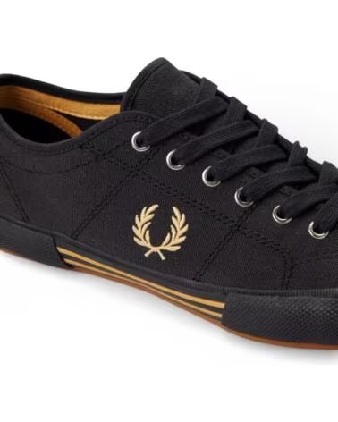ZAPATILLAS FRED PERRY B708 VINTAGE TENNIS CANVAS B2332 90A BLACK