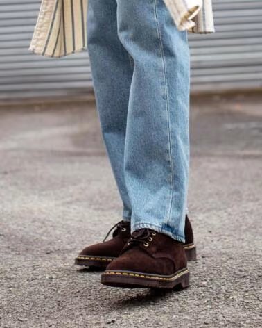 DR MARTENS 101 UB REPELLO CALF SUEDE CHOCOLATE BROWN