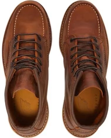 RED WING 1907 HERITAGE WORK 6 MOC TOE BOOT COPPER ROUGH TOUGH BROWN