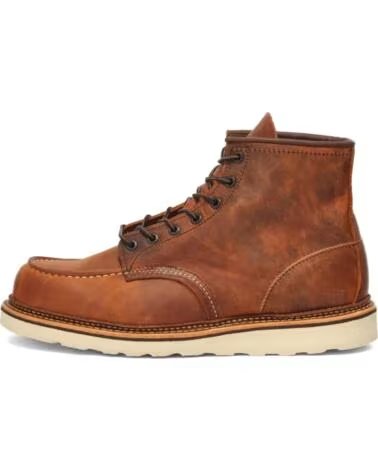 RED WING 1907 HERITAGE WORK 6 MOC TOE BOOT COPPER ROUGH TOUGH BROWN