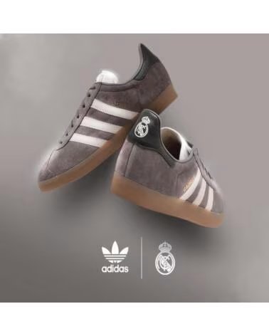 ADIDAS ZAPATILLAS GAZELLE X REAL MADRID IH2631 CHARCOAL PUTTY MAUVE GUM BROWN