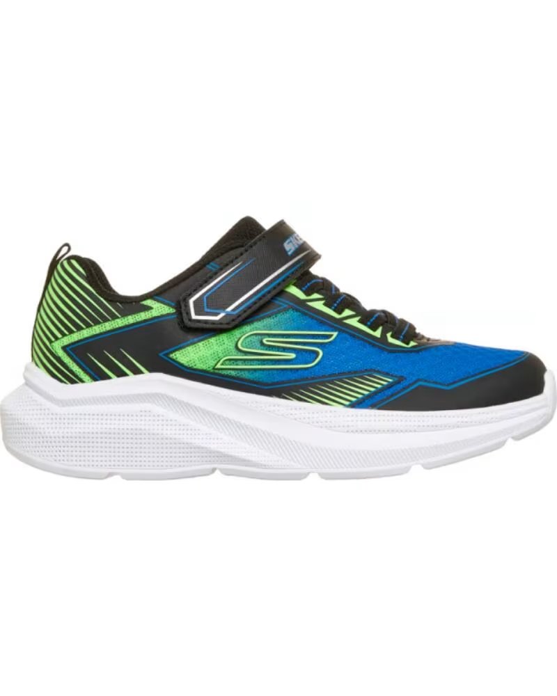 SKECHERS MICROSPEC VELOCITY GRID-DRIT ZAPATILLAS DE DEPORTE NIÑO NEGRO