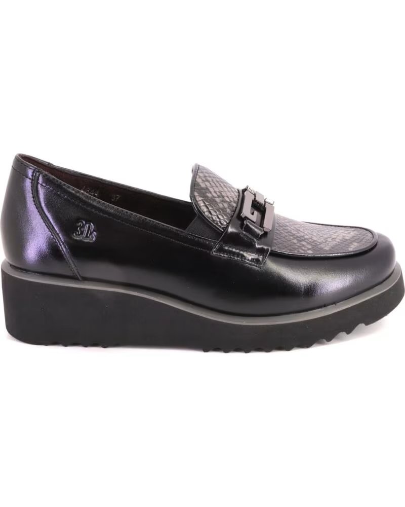 TREINTAS 4644 MOCASINES DE MUJER NEGRO PIEL