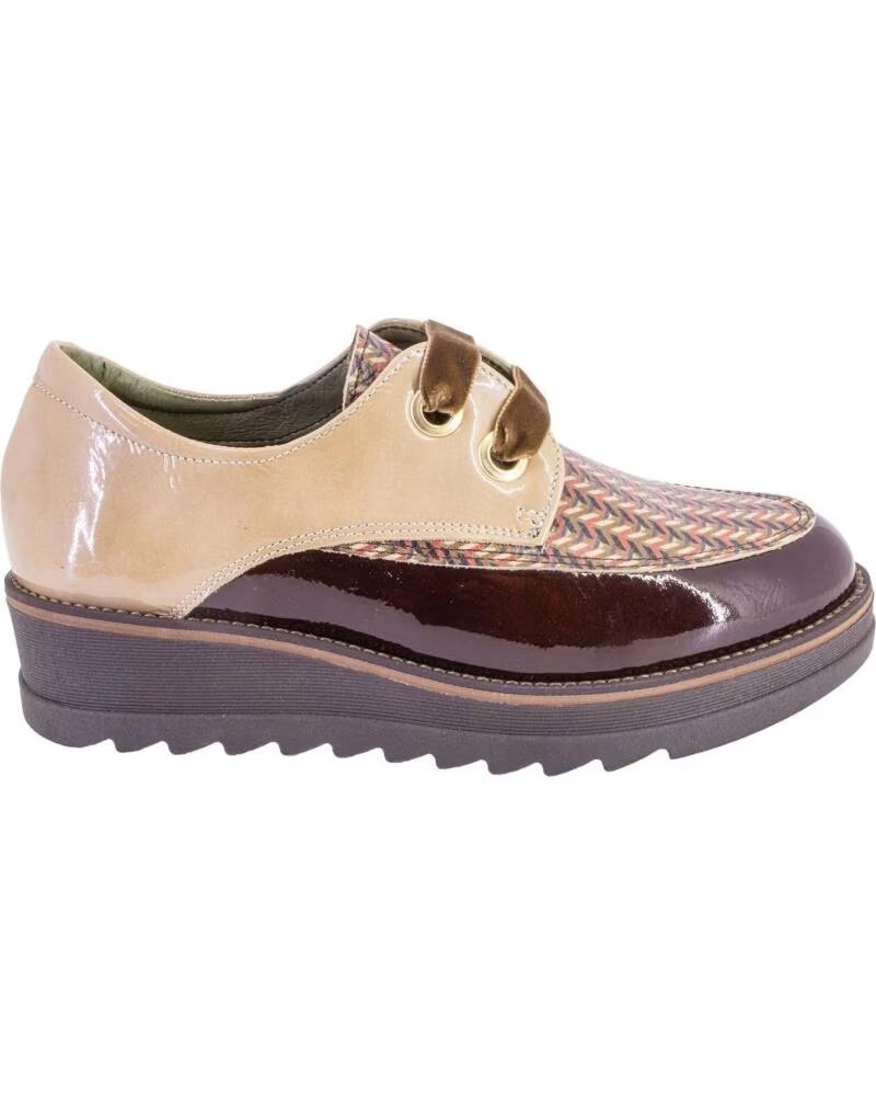 ZAPATOS NIVAL PILAR005 CON CORDONES PARA MUJER BEIGE