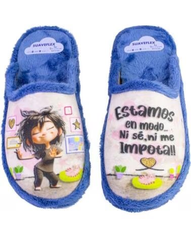 SUAVEFLEX 200-388 ZAPATILLAS DE CASA DE MUJER AZUL