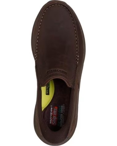 SKECHERS POLLARD OSGOOD ZAPATOS DE PIEL MARRÓN MARRON