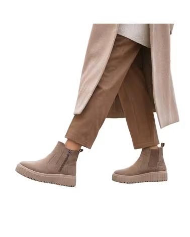 JANA 25463 BOTTINES VÉGÉTALIENNES TAUPE AVEC FERMETURE ÉCLAIR