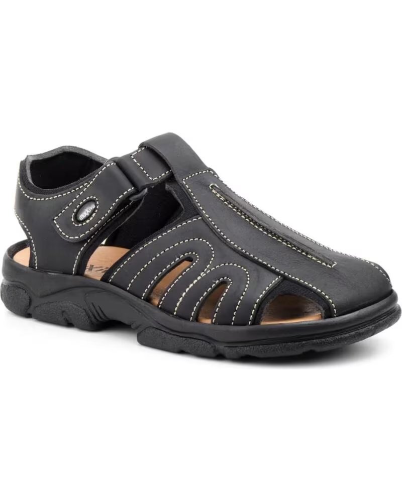 MORXIVA SANDALIAS CALIFORNIANAS BIO DE PIEL MODELO 7018 NEGRO