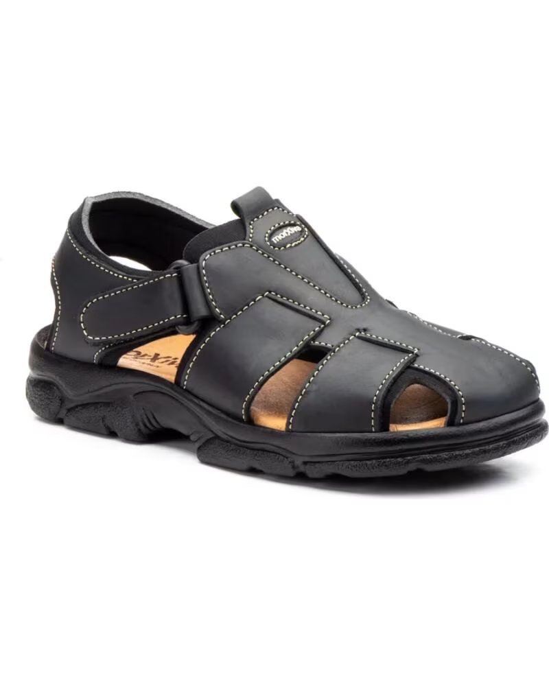 MORXIVA SANDALIAS CALIFORNIANAS BIO DE PIEL PARA HOMBRE MODELO 7003 NEGRO