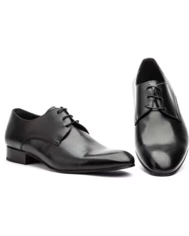 NIKKOE Zapatos de piel para hombre con suela de cuero modelo NK3249 NEGRO
