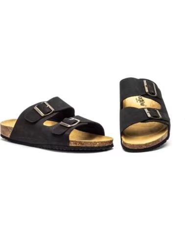 MORXIVA SANDALIAS BIO DE PIEL PARA HOMBRE CON DOBLE HEBILLA MODELO MX8020 NEGRO