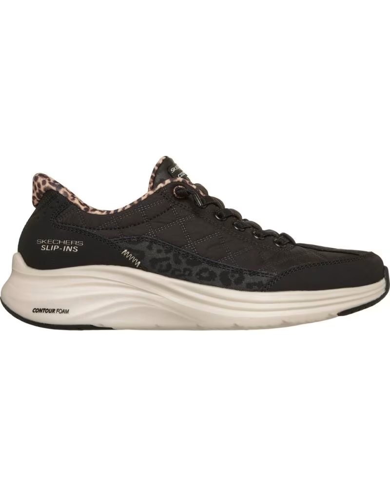 SKECHERS 150419 CONTOUR FOAM LEOPARD DREAM ZAPATILLAS DE MUJER NEGRO