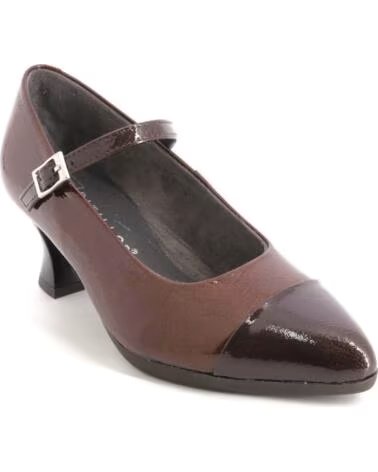 PITILLOS 11683 SAPATOS MARY JANES FEMININOS EM COURO CASTANHO CUERO