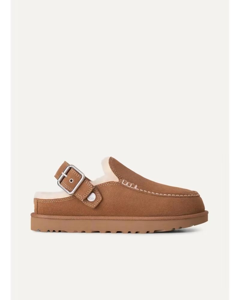 UGG LEDER-CLOGS GOLDENSTAR EVELINA BRAUN CUERO