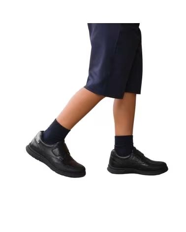GORILA LEATHER SCHOOL SHOES 33600 WITH VELCRO NEGRO