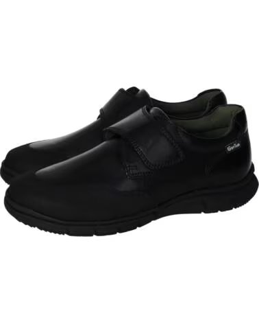 GORILA LEATHER SCHOOL SHOES 33600 WITH VELCRO NEGRO