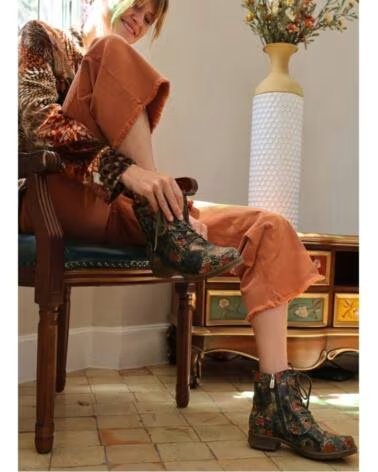 BOTTINES EN CUIR LAURA VITA ANITAO-11 BLEU AZUL