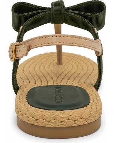 FLACHE MONTEVITA IBIZAZA GREEN SANDALE MIT SCHLEIFE