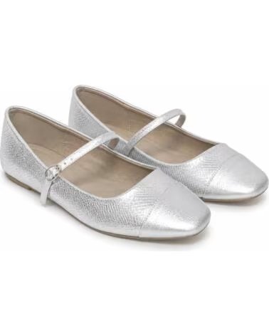 MONTEVITA ROMAZA SILVER BALLERINAS WITH STRAP