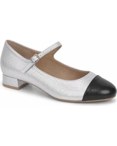 MONTEVITA MILANOZA LOW HEEL SHOES WITH STRAP SILVER