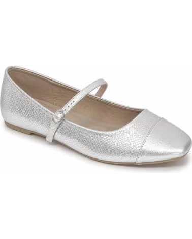 MONTEVITA ROMAZA SILVER BALLERINAS WITH STRAP