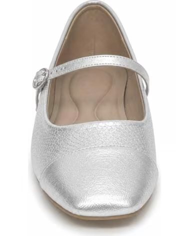 MONTEVITA ROMAZA SILVER BALLERINAS WITH STRAP