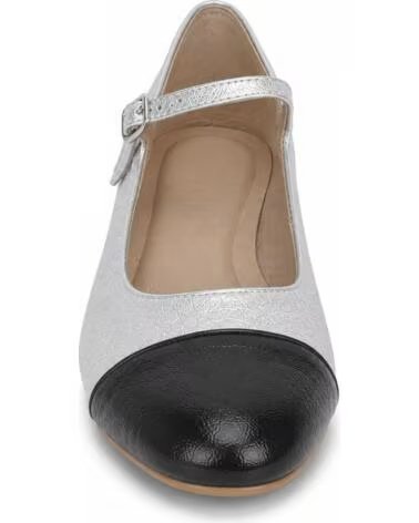MONTEVITA MILANOZA LOW HEEL SHOES WITH STRAP SILVER