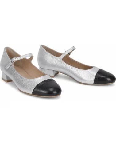 MONTEVITA MILANOZA LOW HEEL SHOES WITH STRAP SILVER