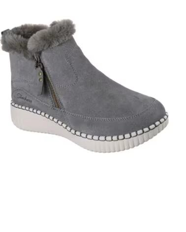 SKECHERS Botines Relaxed Fit Wilshire Blvd - Fresh Zip en verde para mujer OLIVE SUEDE-FAUX FUR